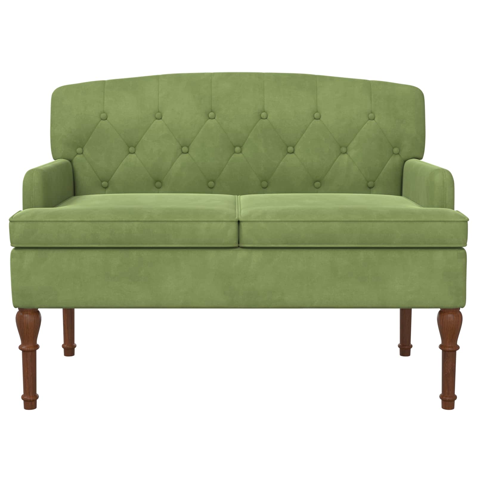 Love seat με κουμπιά Ανοιχτό Πράσινο 111 x 65 x 79 εκ Βελούδο - Pakobazaar