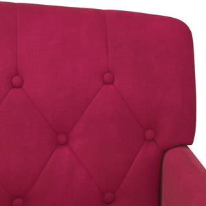 Love seat με κουμπιά Κόκκινο 111 x 65 x 79 εκ Βελούδο - Pakobazaar