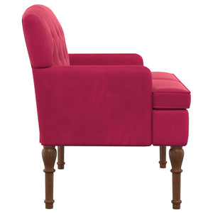 Love seat με κουμπιά Κόκκινο 111 x 65 x 79 εκ Βελούδο - Pakobazaar