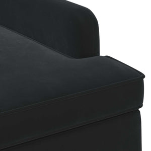 Love seat με κουμπιά Μαύρο 111 x 65 x 79 εκ Βελούδο - Pakobazaar