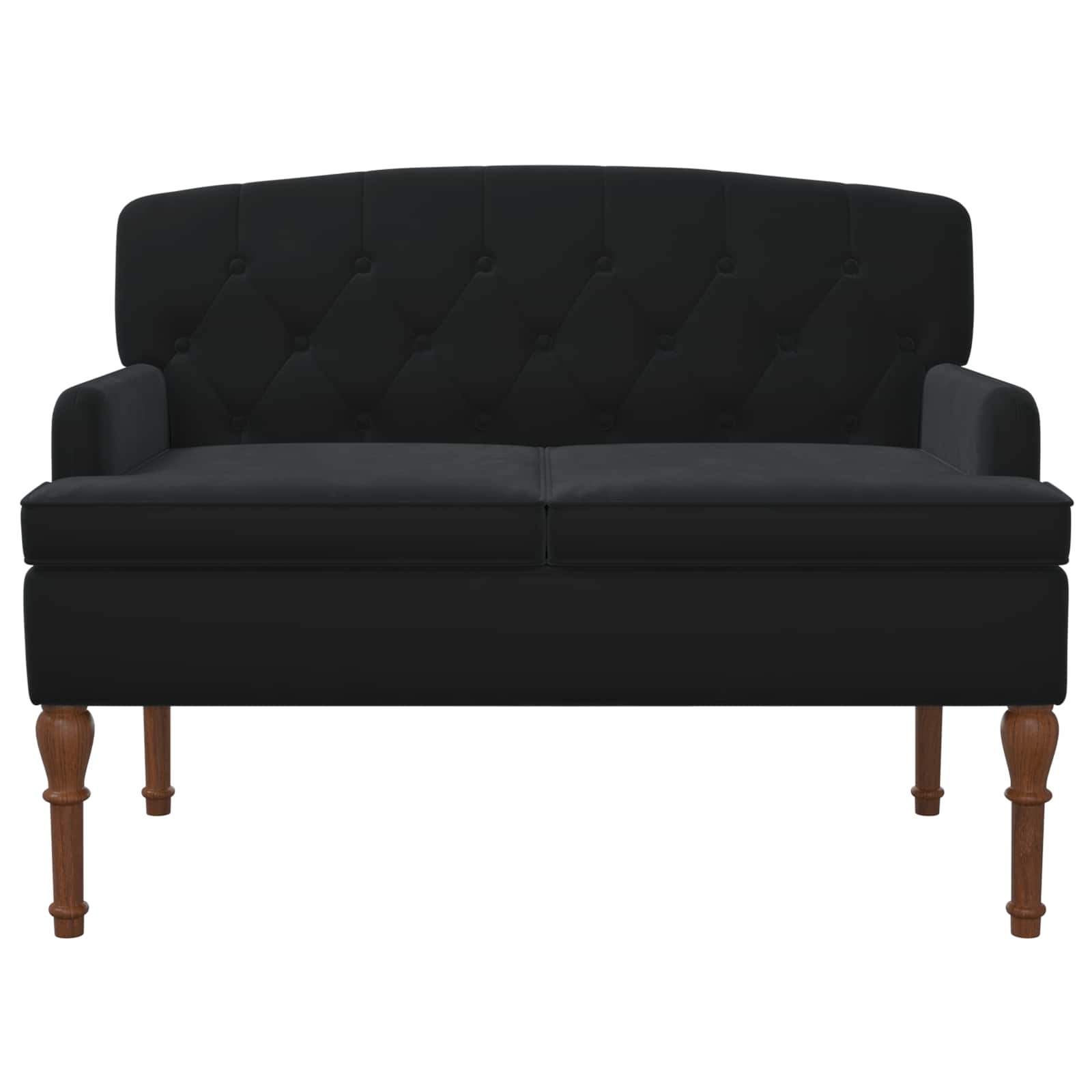 Love seat με κουμπιά Μαύρο 111 x 65 x 79 εκ Βελούδο