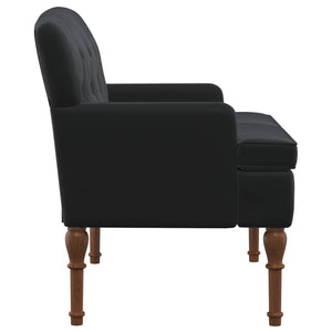 Love seat με κουμπιά Μαύρο 111 x 65 x 79 εκ Βελούδο - Pakobazaar