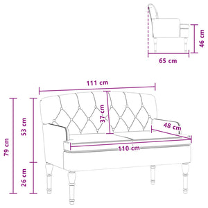 Love seat με κουμπιά Μαύρο 111 x 65 x 79 εκ Βελούδο - Pakobazaar