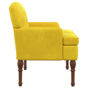 Love seat με κουμπιά Απαλό Κίτρινο 111 x 65 x 79 εκ Βελούδο - Pakobazaar
