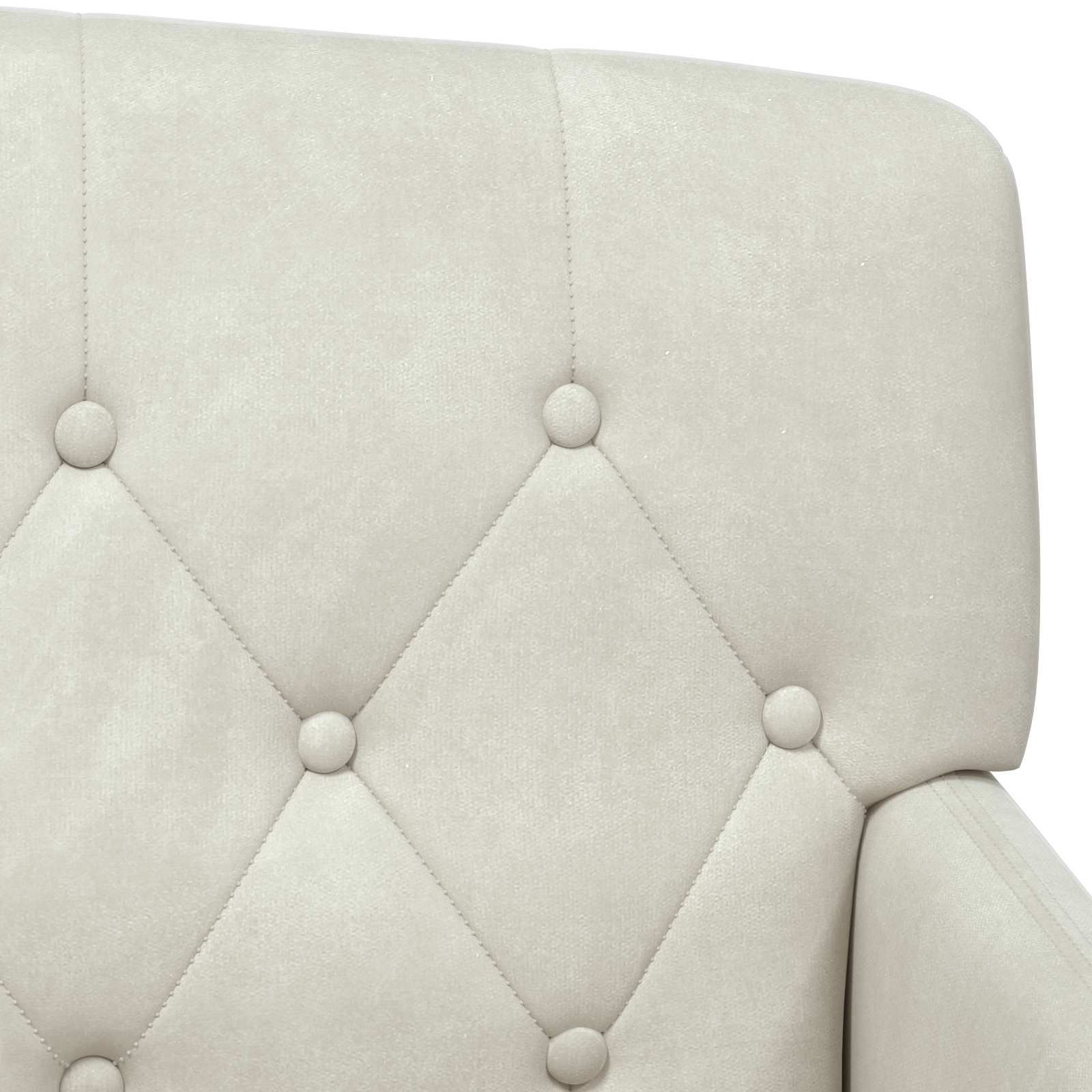 Love seat με κουμπιά Κρεμ 111 x 65 x 79 εκ Βελούδο - Pakobazaar