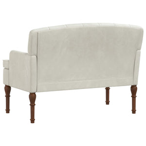 Love seat με κουμπιά Κρεμ 111 x 65 x 79 εκ Βελούδο - Pakobazaar