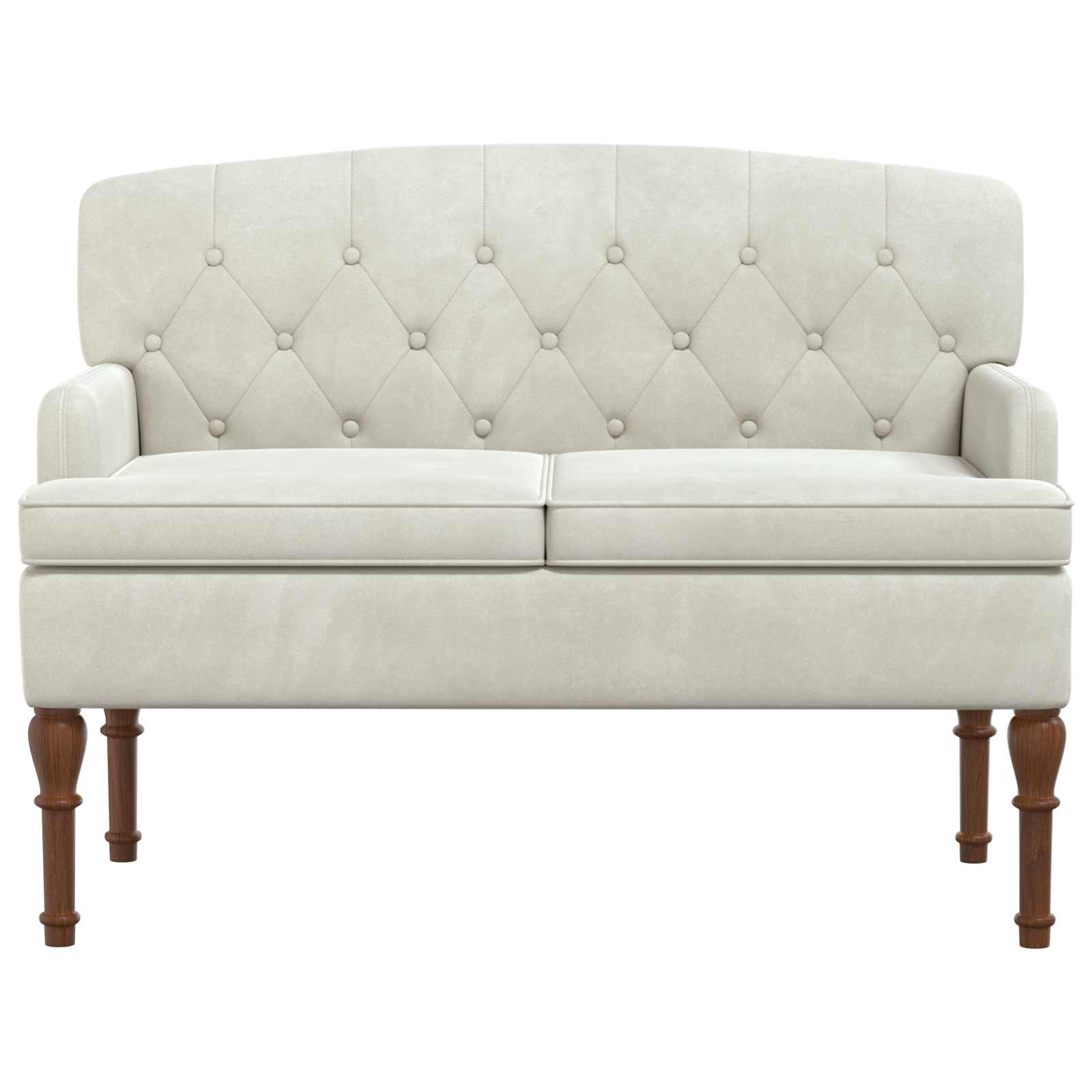Love seat με κουμπιά Κρεμ 111 x 65 x 79 εκ Βελούδο - Pakobazaar