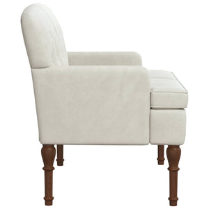 Love seat με κουμπιά Κρεμ 111 x 65 x 79 εκ Βελούδο - Pakobazaar