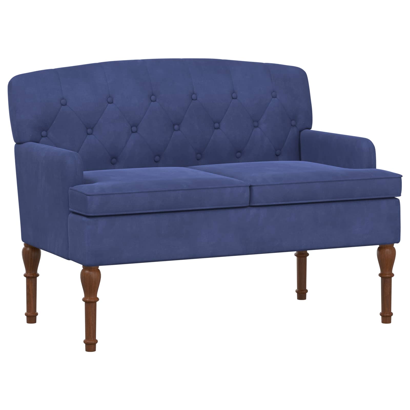 Love seat με κουμπιά Μπλε Αστυνομίας 111 x 65 x 79 εκ Βελούδο
