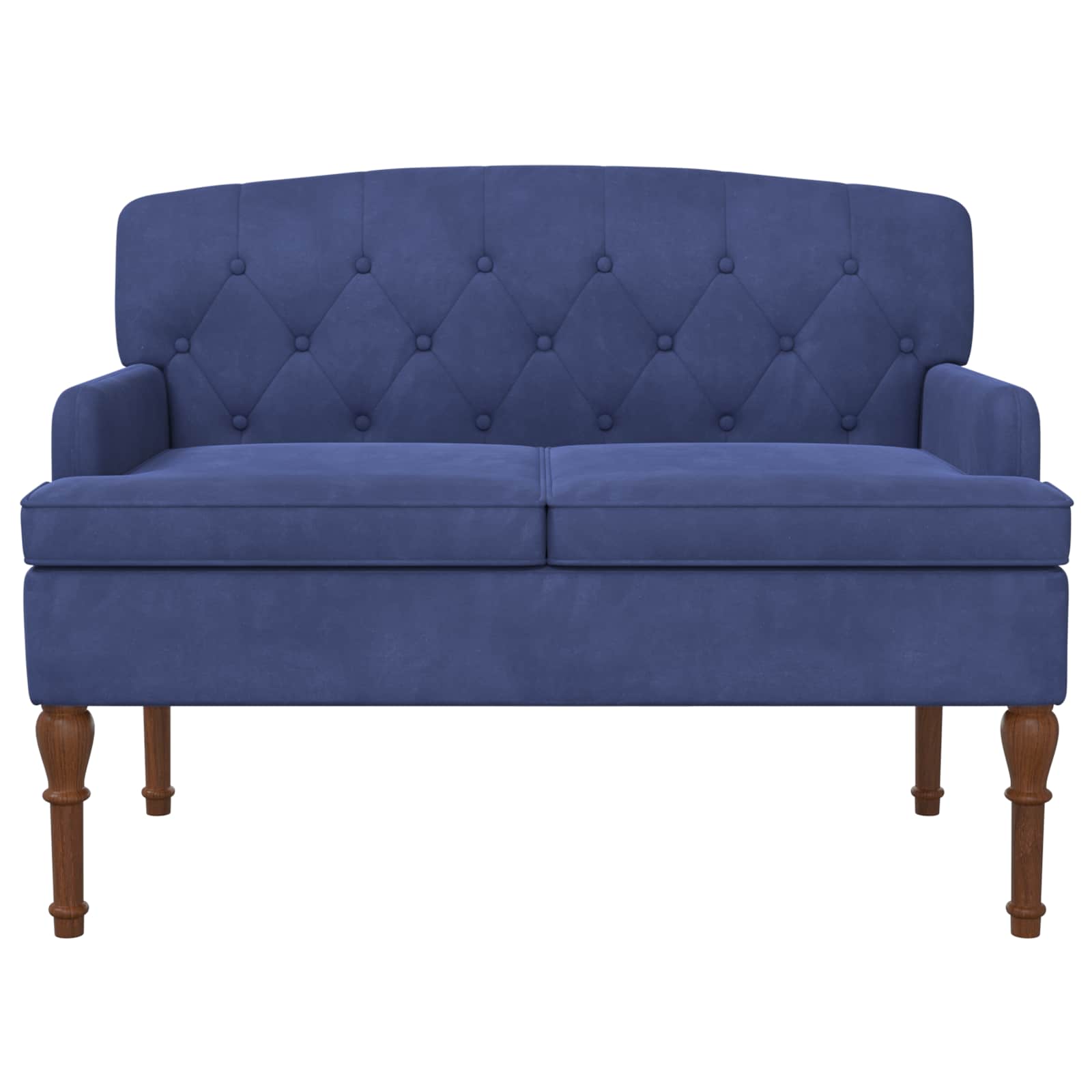 Love seat με κουμπιά Μπλε Αστυνομίας 111 x 65 x 79 εκ Βελούδο
