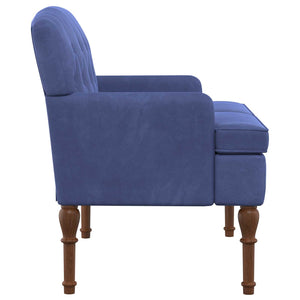 Love seat με κουμπιά Μπλε Αστυνομίας 111 x 65 x 79 εκ Βελούδο - Pakobazaar