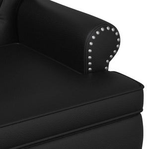 Love seat με κουμπιά Μαύρο 120 x 65 x 77 εκ Τεχνητό Δέρμα - Pakobazaar