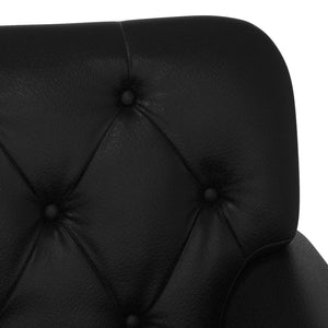 Love seat με κουμπιά Μαύρο 120 x 65 x 77 εκ Τεχνητό Δέρμα - Pakobazaar