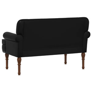 Love seat με κουμπιά Μαύρο 120 x 65 x 77 εκ Τεχνητό Δέρμα - Pakobazaar
