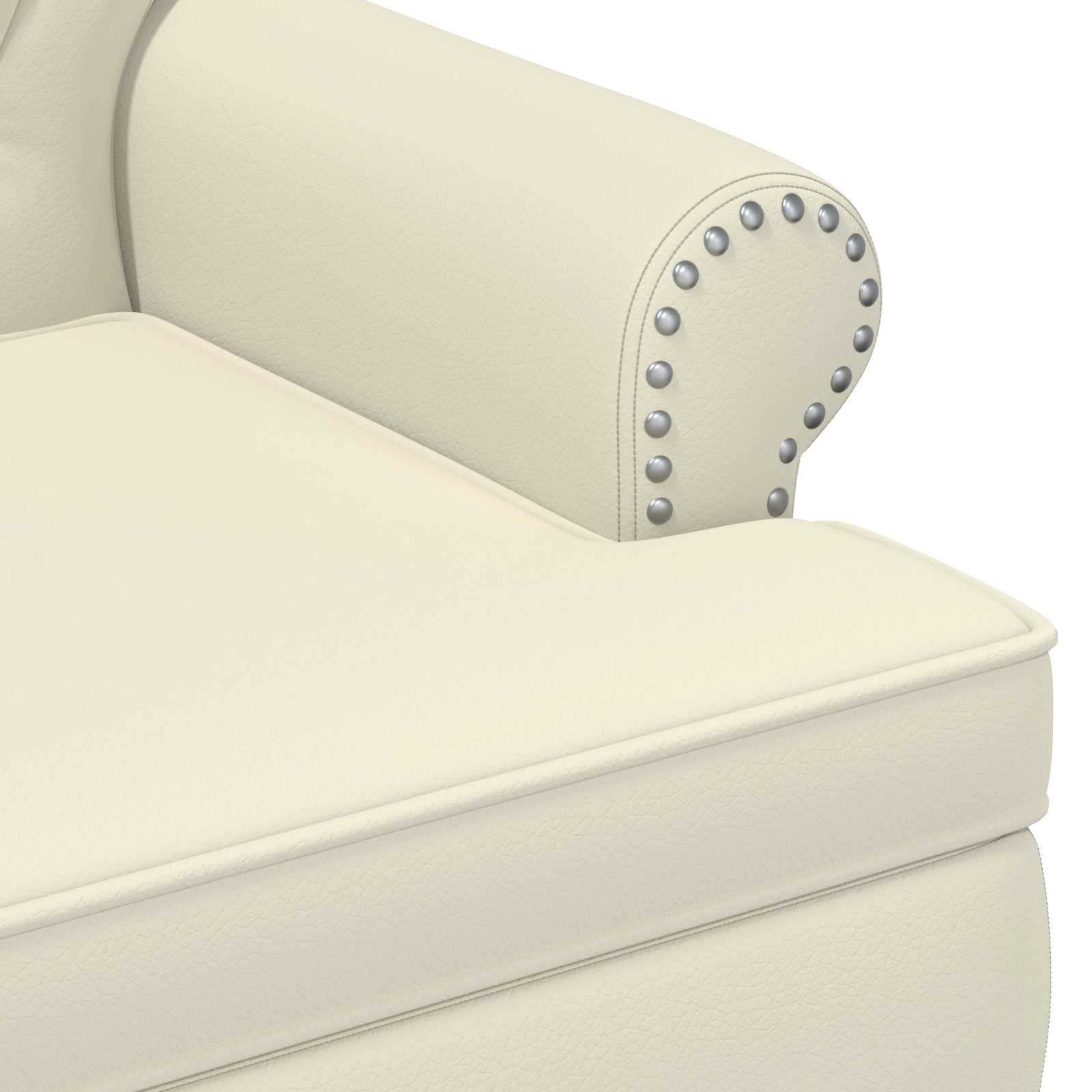 Love seat με κουμπιά Κρεμ 120 x 65 x 77 εκ Τεχνητό Δέρμα