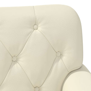 Love seat με κουμπιά Κρεμ 120 x 65 x 77 εκ Τεχνητό Δέρμα - Pakobazaar