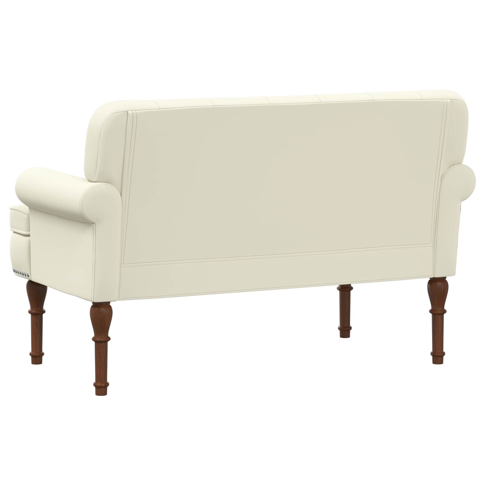 Love seat με κουμπιά Κρεμ 120 x 65 x 77 εκ Τεχνητό Δέρμα