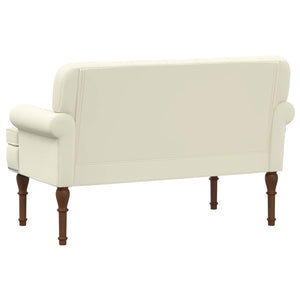 Love seat με κουμπιά Κρεμ 120 x 65 x 77 εκ Τεχνητό Δέρμα - Pakobazaar