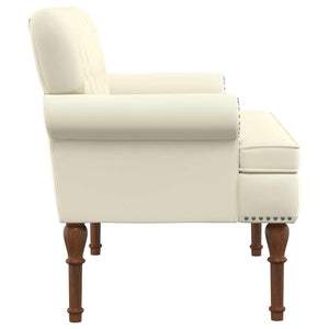 Love seat με κουμπιά Κρεμ 120 x 65 x 77 εκ Τεχνητό Δέρμα - Pakobazaar