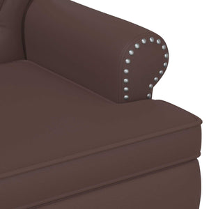 Love seat με κουμπιά Καφέ 120 x 65 x 77 εκ Τεχνητό Δέρμα - Pakobazaar