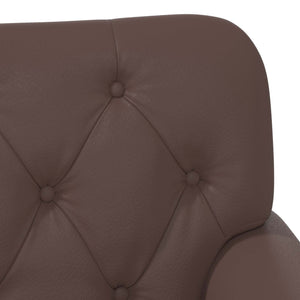 Love seat με κουμπιά Καφέ 120 x 65 x 77 εκ Τεχνητό Δέρμα - Pakobazaar
