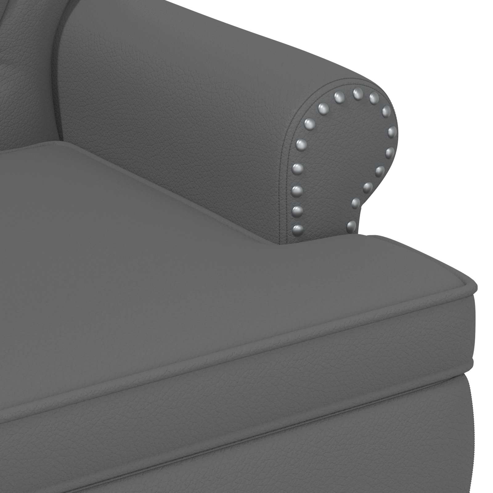Love seat με κουμπιά Γκρι 120 x 65 x 77 εκ Τεχνητό Δέρμα - Pakobazaar
