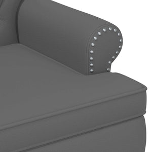 Love seat με κουμπιά Γκρι 120 x 65 x 77 εκ Τεχνητό Δέρμα - Pakobazaar