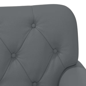 Love seat με κουμπιά Γκρι 120 x 65 x 77 εκ Τεχνητό Δέρμα - Pakobazaar