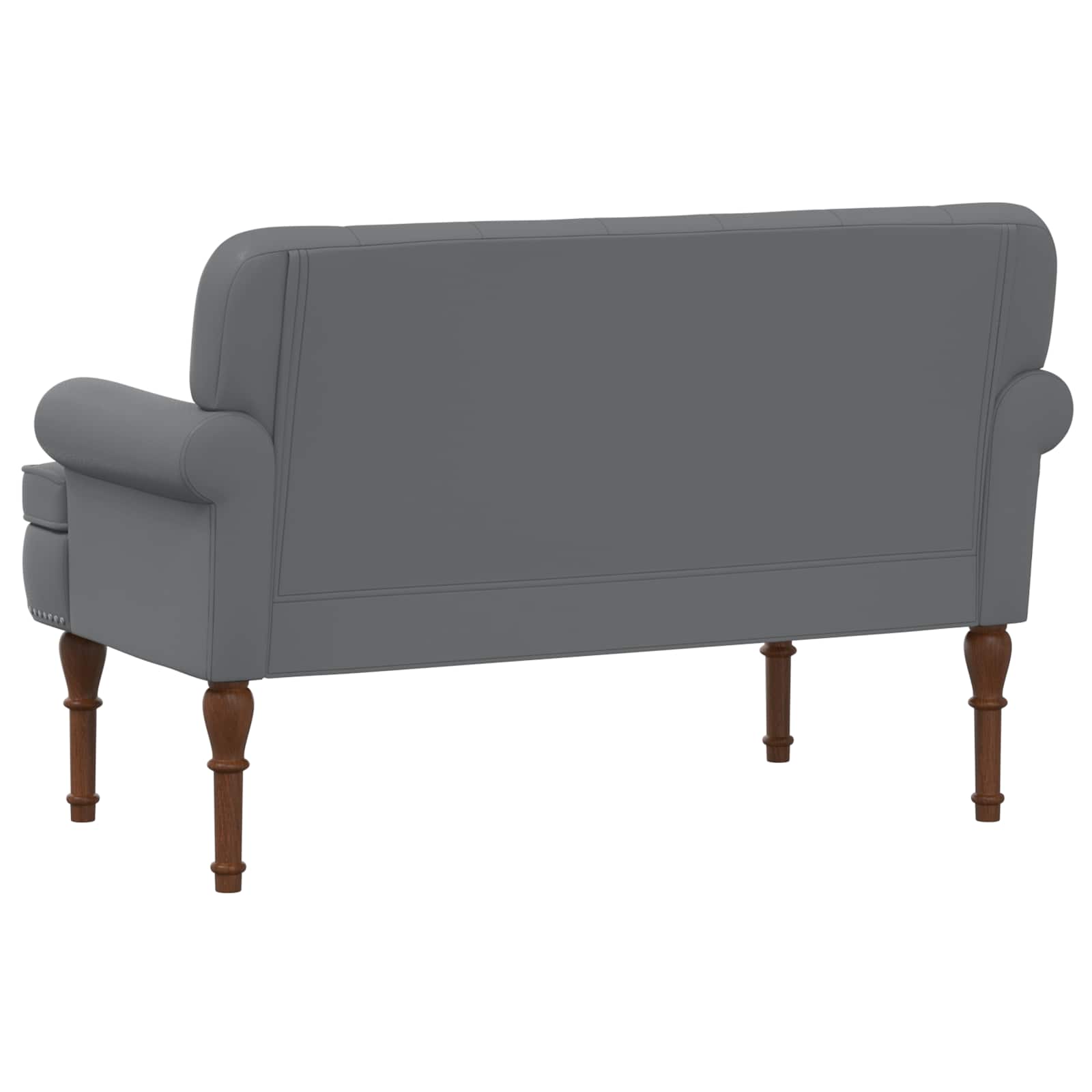Love seat με κουμπιά Γκρι 120 x 65 x 77 εκ Τεχνητό Δέρμα - Pakobazaar
