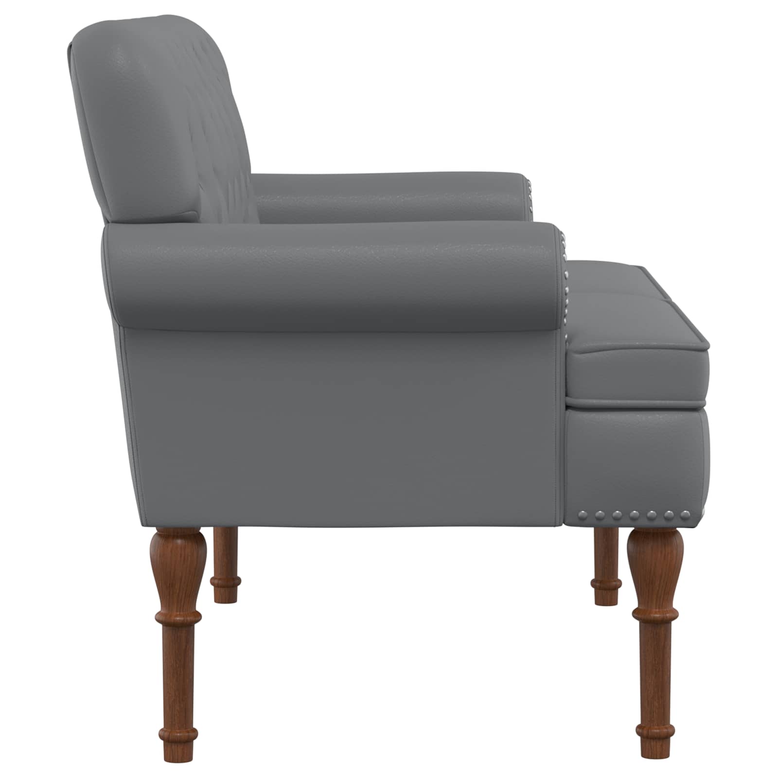 Love seat με κουμπιά Γκρι 120 x 65 x 77 εκ Τεχνητό Δέρμα - Pakobazaar