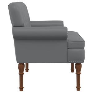 Love seat με κουμπιά Γκρι 120 x 65 x 77 εκ Τεχνητό Δέρμα - Pakobazaar