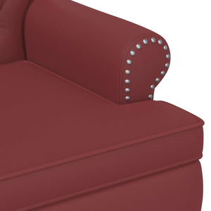 Love seat με κουμπιά Κόκκινο 120 x 65 x 77 εκ Τεχνητό Δέρμα - Pakobazaar