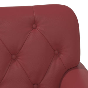 Love seat με κουμπιά Κόκκινο 120 x 65 x 77 εκ Τεχνητό Δέρμα - Pakobazaar