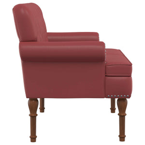 Love seat με κουμπιά Κόκκινο 120 x 65 x 77 εκ Τεχνητό Δέρμα - Pakobazaar