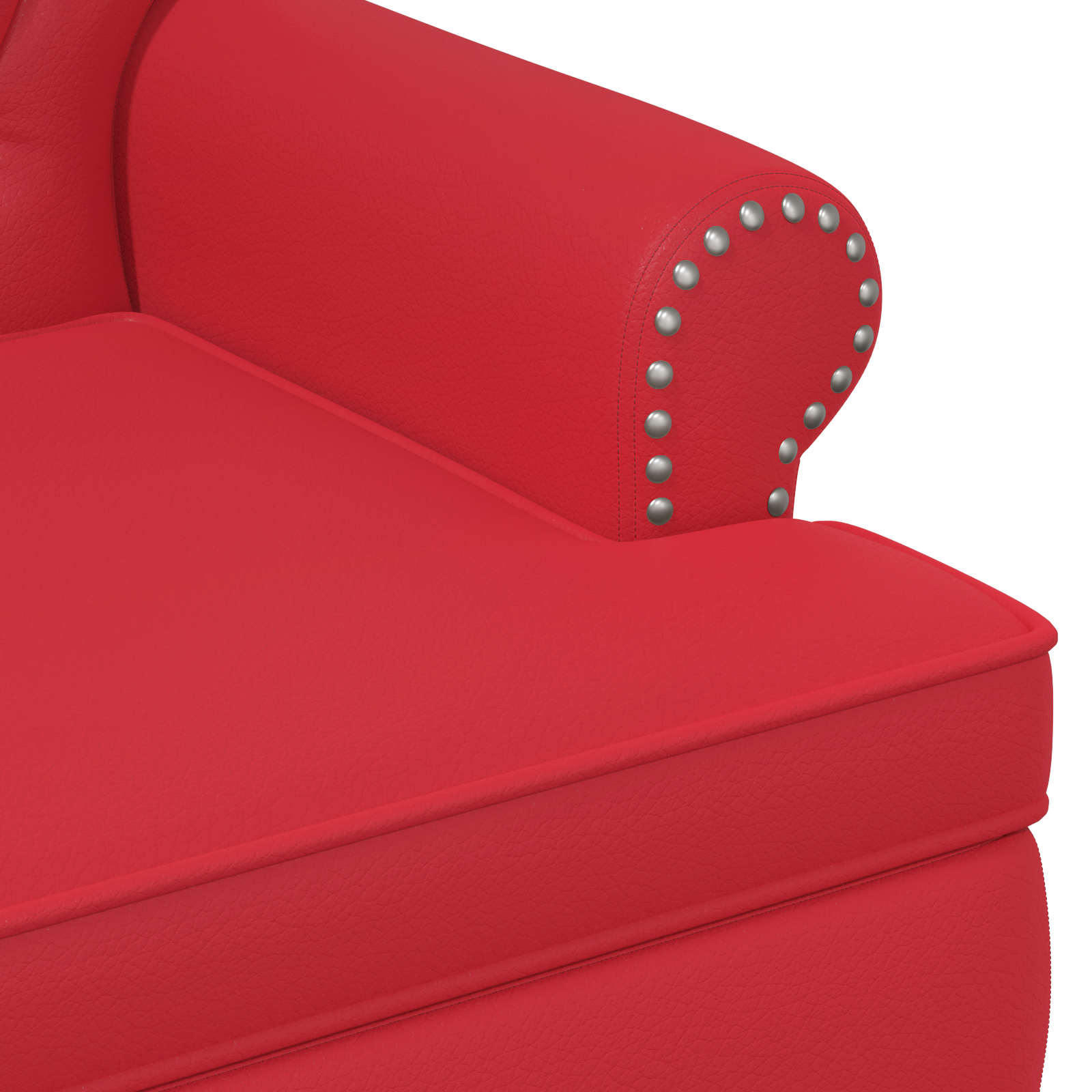 Love seat με κουμπιά Κόκκινο 120 x 65 x 77 εκ Τεχνητό Δέρμα - Pakobazaar