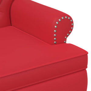 Love seat με κουμπιά Κόκκινο 120 x 65 x 77 εκ Τεχνητό Δέρμα - Pakobazaar