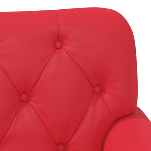 Love seat με κουμπιά Κόκκινο 120 x 65 x 77 εκ Τεχνητό Δέρμα - Pakobazaar