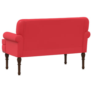 Love seat με κουμπιά Κόκκινο 120 x 65 x 77 εκ Τεχνητό Δέρμα - Pakobazaar