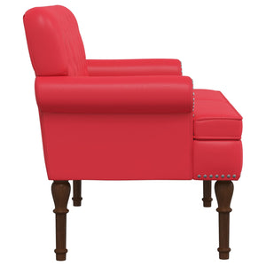 Love seat με κουμπιά Κόκκινο 120 x 65 x 77 εκ Τεχνητό Δέρμα - Pakobazaar