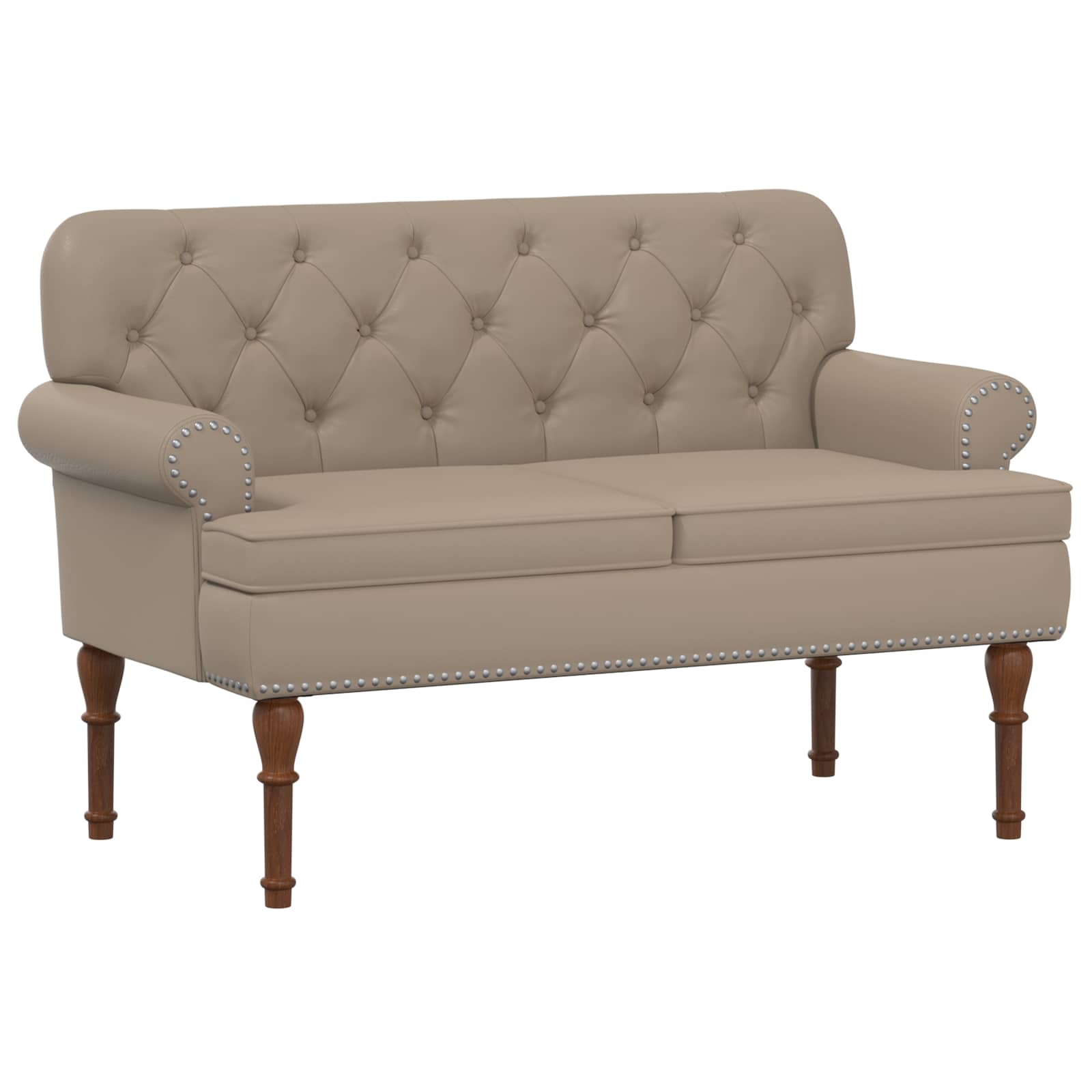 Love seat με κουμπιά Καπουτσίνο 120 x 65 x 77 εκ Τεχνητό Δέρμα