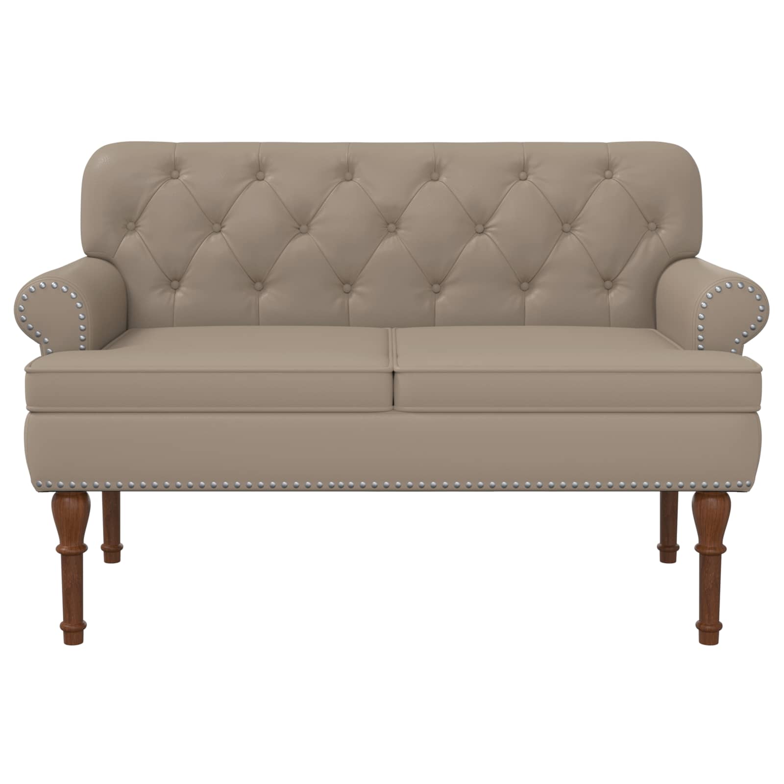 Love seat με κουμπιά Καπουτσίνο 120 x 65 x 77 εκ Τεχνητό Δέρμα