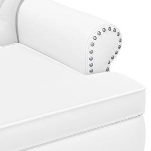 Love seat με κουμπιά Λευκό 120 x 65 x 77 εκ Τεχνητό Δέρμα - Pakobazaar