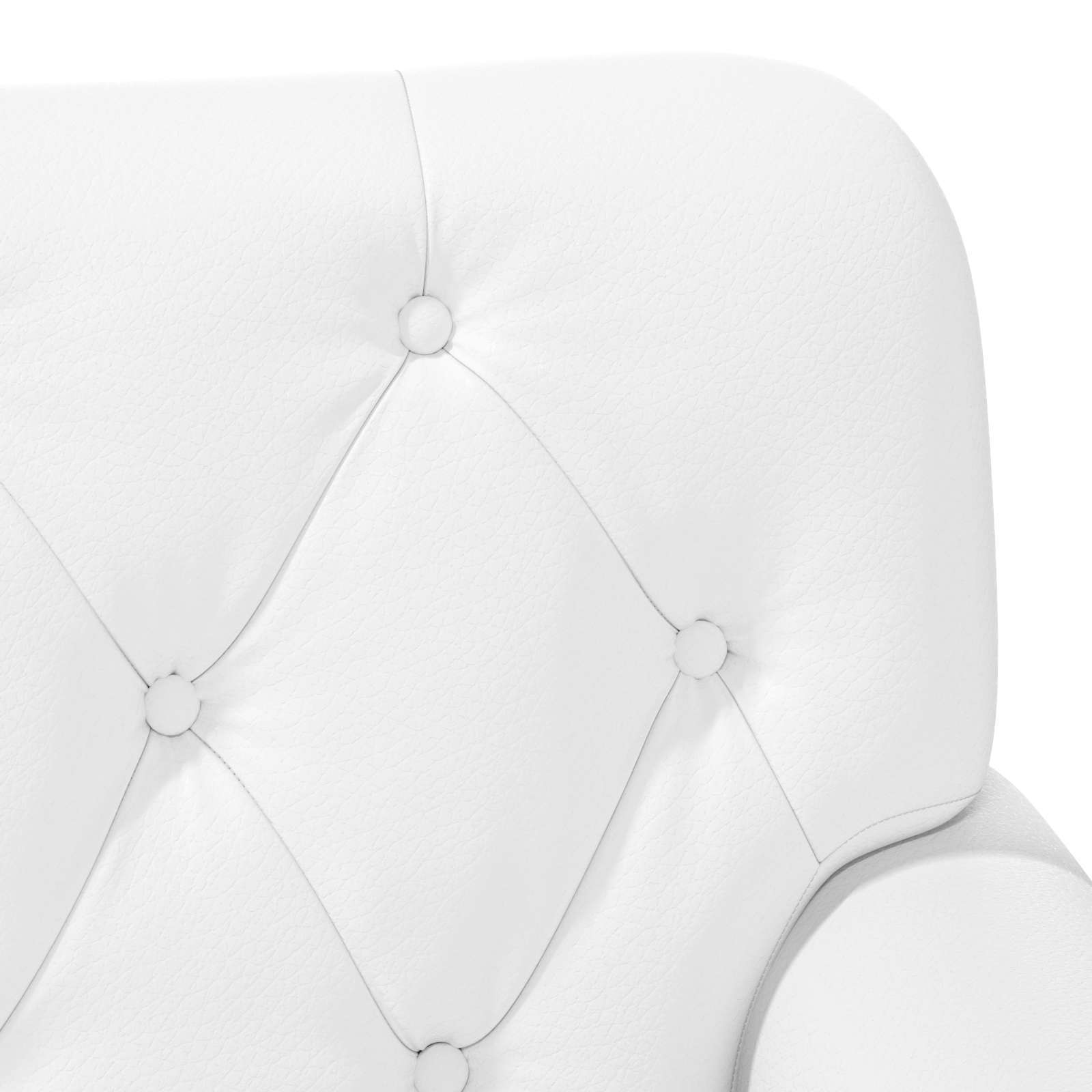 Love seat με κουμπιά Λευκό 120 x 65 x 77 εκ Τεχνητό Δέρμα - Pakobazaar