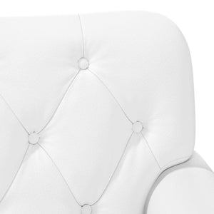 Love seat με κουμπιά Λευκό 120 x 65 x 77 εκ Τεχνητό Δέρμα - Pakobazaar