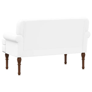 Love seat με κουμπιά Λευκό 120 x 65 x 77 εκ Τεχνητό Δέρμα - Pakobazaar