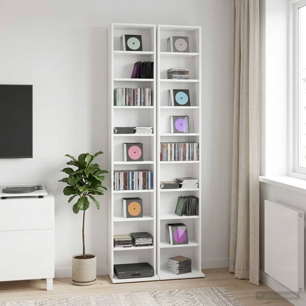 Ντουλάπα CD 2 τμχ. Λευκό 33 x 23,5 x 175 εκ. Επεξεργασμένο Ξύλο - Pakobazaar