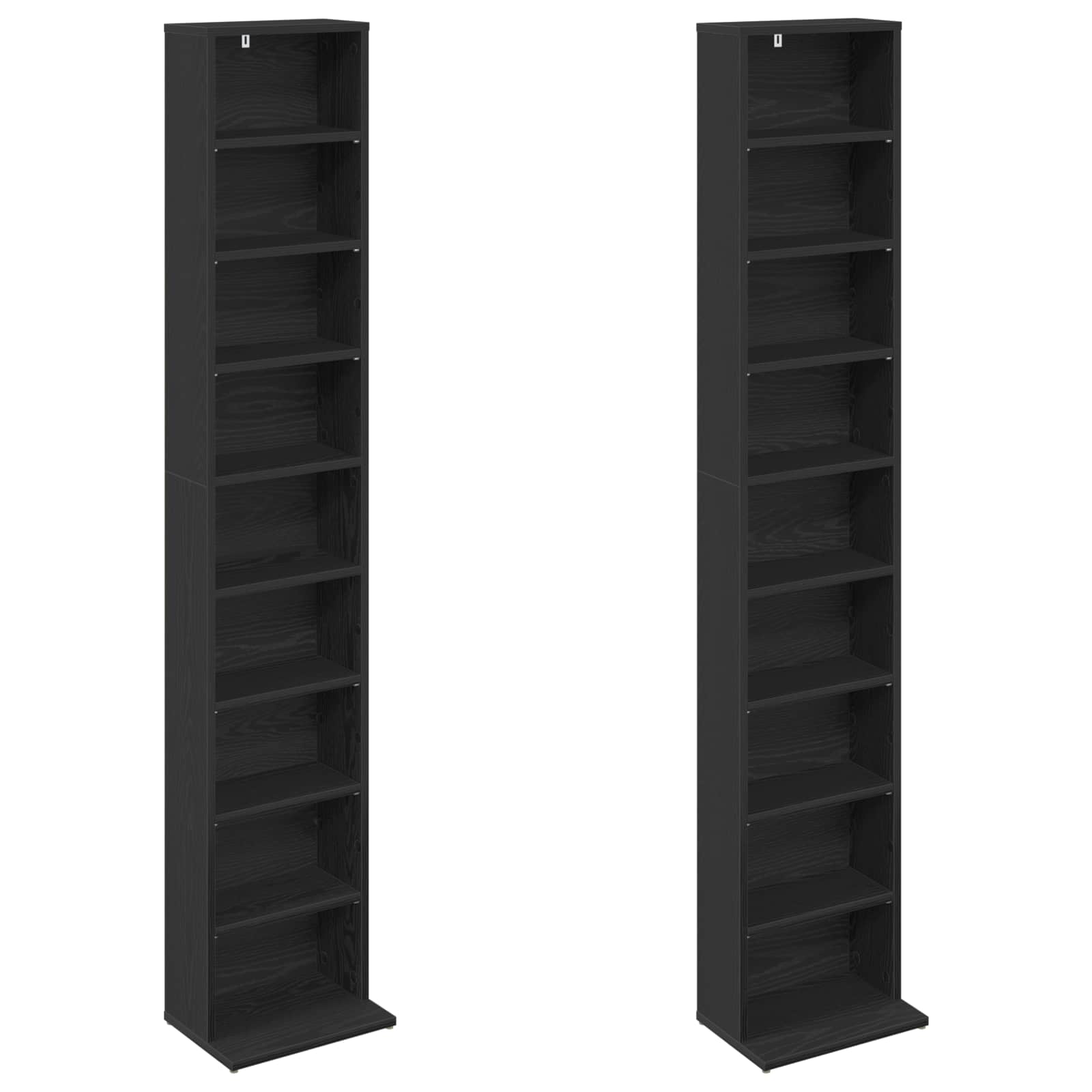 Ντουλάπα CD 2 τμχ. Μαύρη Δρυς 33 x 23,5 x 175 εκ. - Pakobazaar
