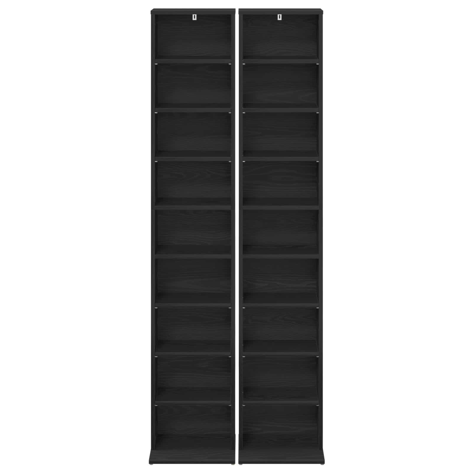 Ντουλάπα CD 2 τμχ. Μαύρη Δρυς 33 x 23,5 x 175 εκ. - Pakobazaar