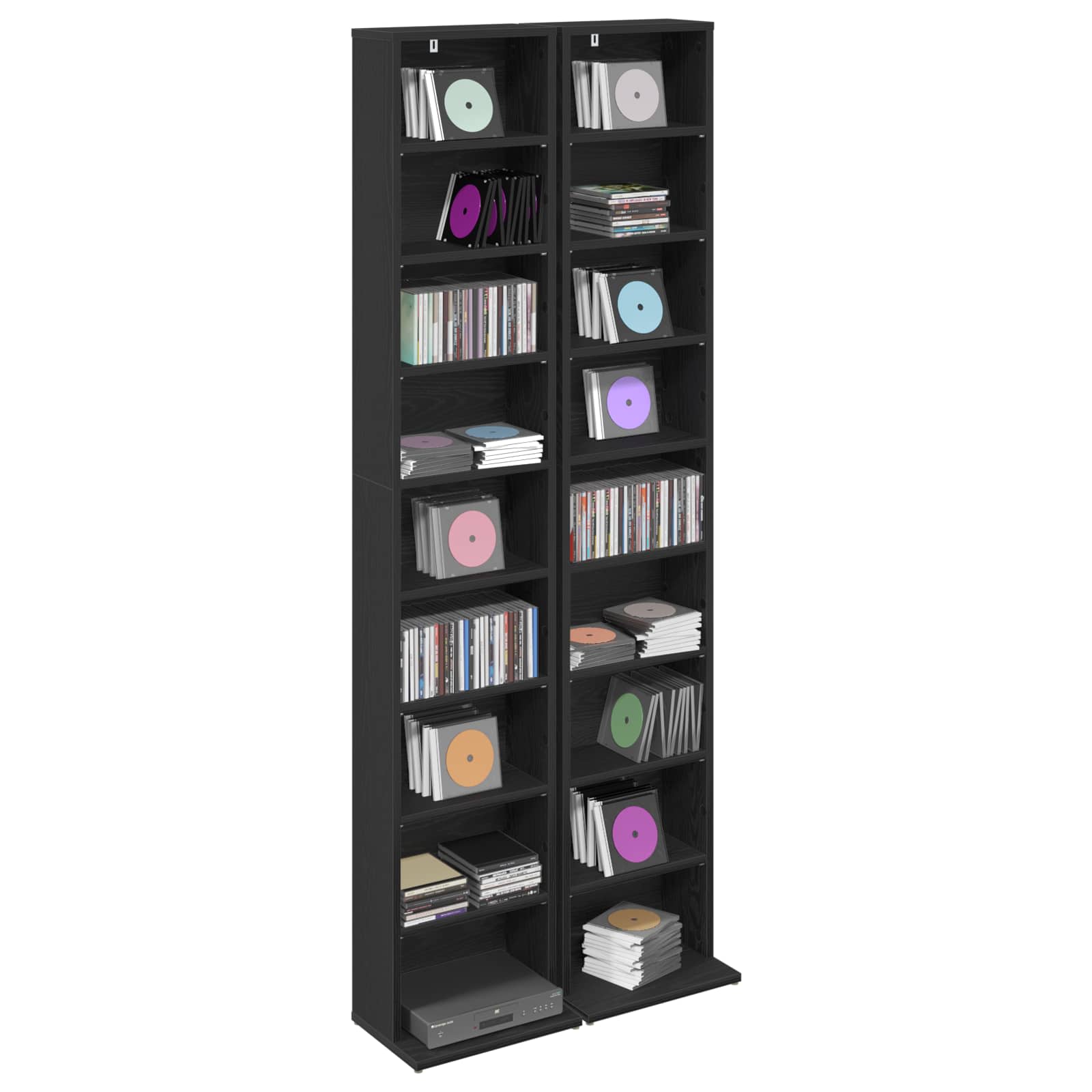 Ντουλάπα CD 2 τμχ. Μαύρη Δρυς 33 x 23,5 x 175 εκ. - Pakobazaar