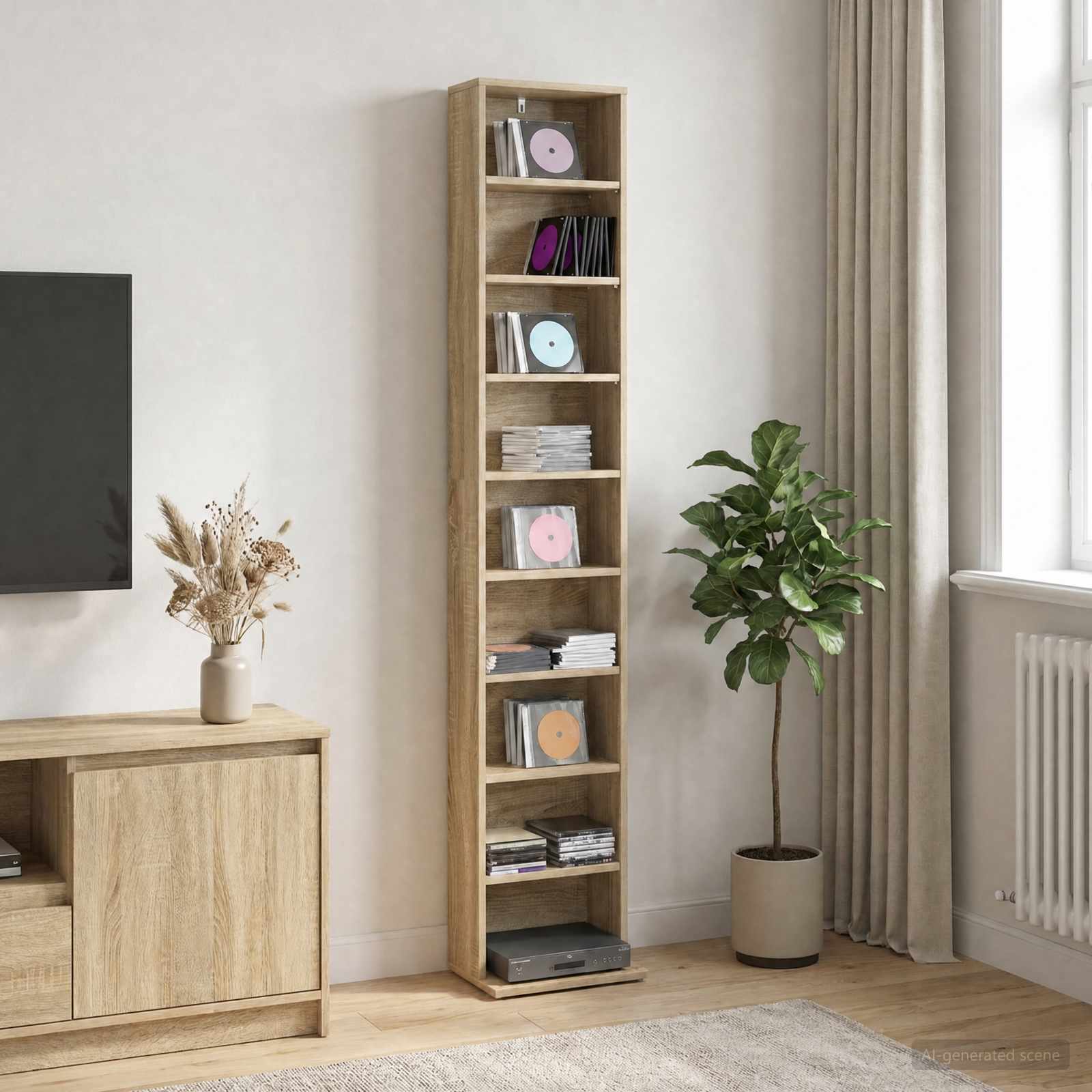 Ντουλάπα CD Sonoma Δρυς 33 x 23,5 x 175 εκ. Επεξεργασμένο Ξύλο
